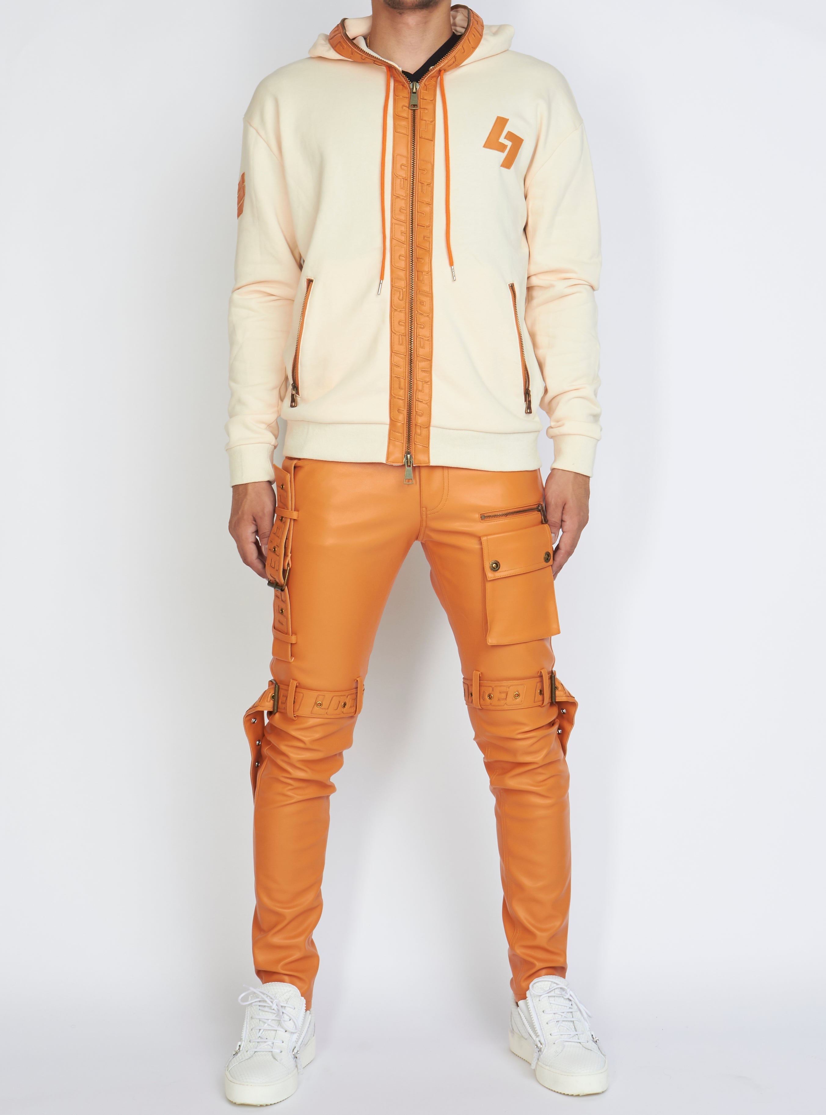 Jeans - Leather - Burnt Orange - LLPU1025105