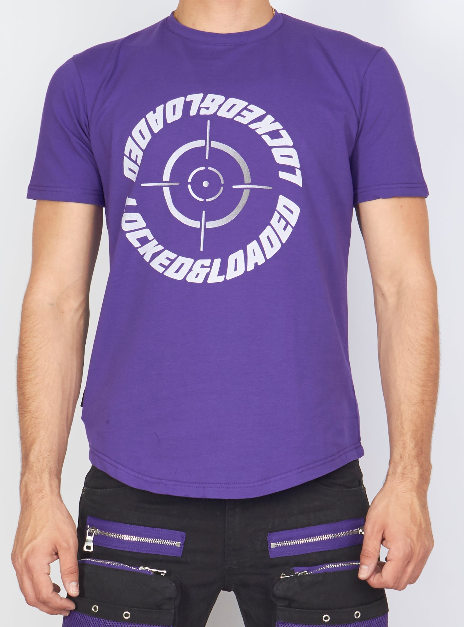 Locked & Loaded T-Shirt - Target - Purple And White