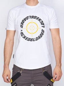 Locked & Loaded T-Shirt - Target - White, Yellow And Black