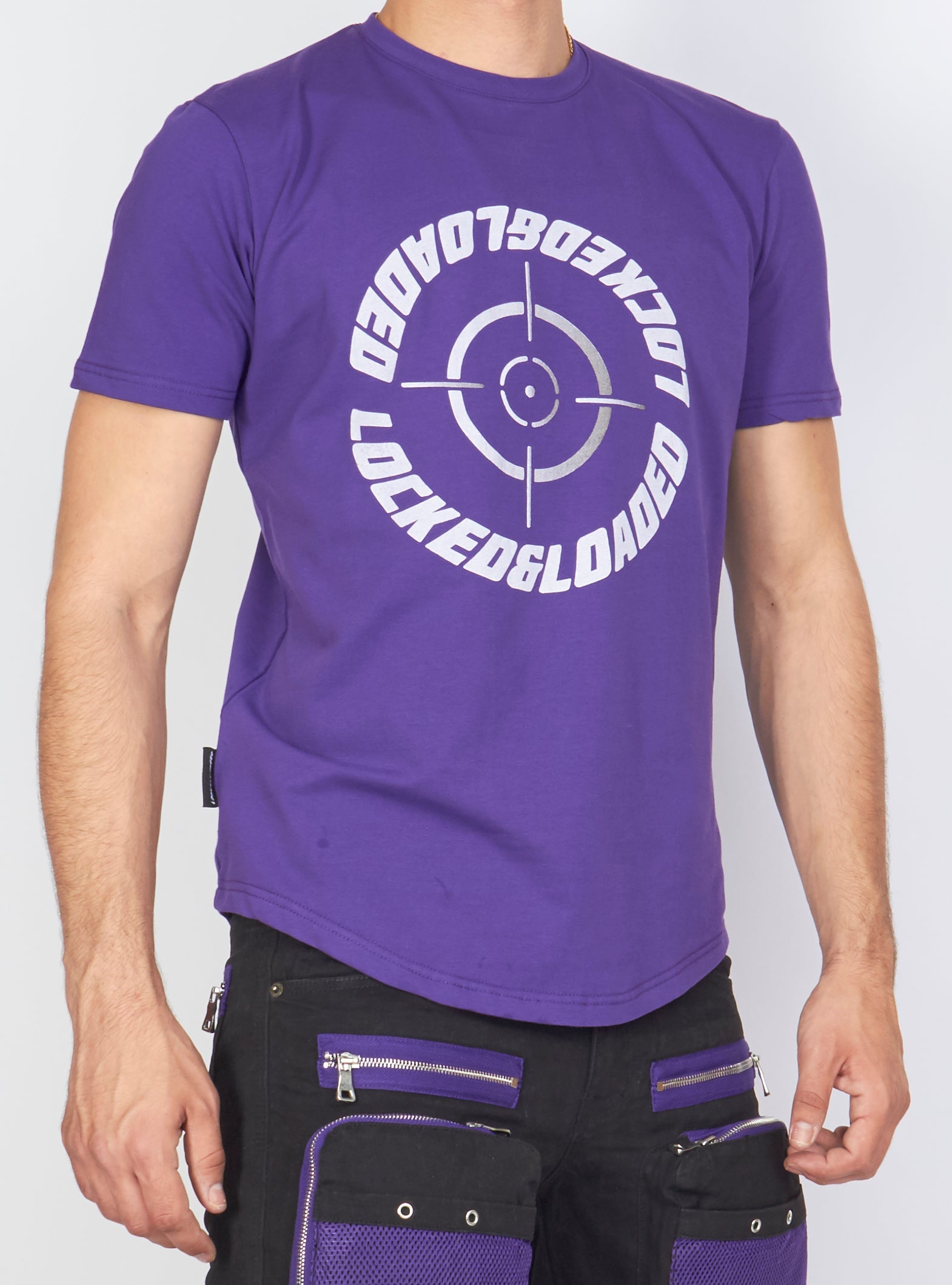 Locked & Loaded T-Shirt - Target - Purple And White