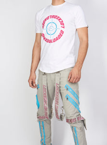 Locked & Loaded T-Shirt - Target - White, Blue And Pink