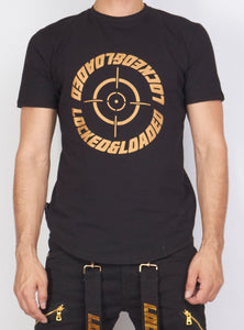 Locked & Loaded T-Shirt - Target - Black And Gold