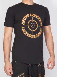 Locked & Loaded T-Shirt - Target - Black And Gold