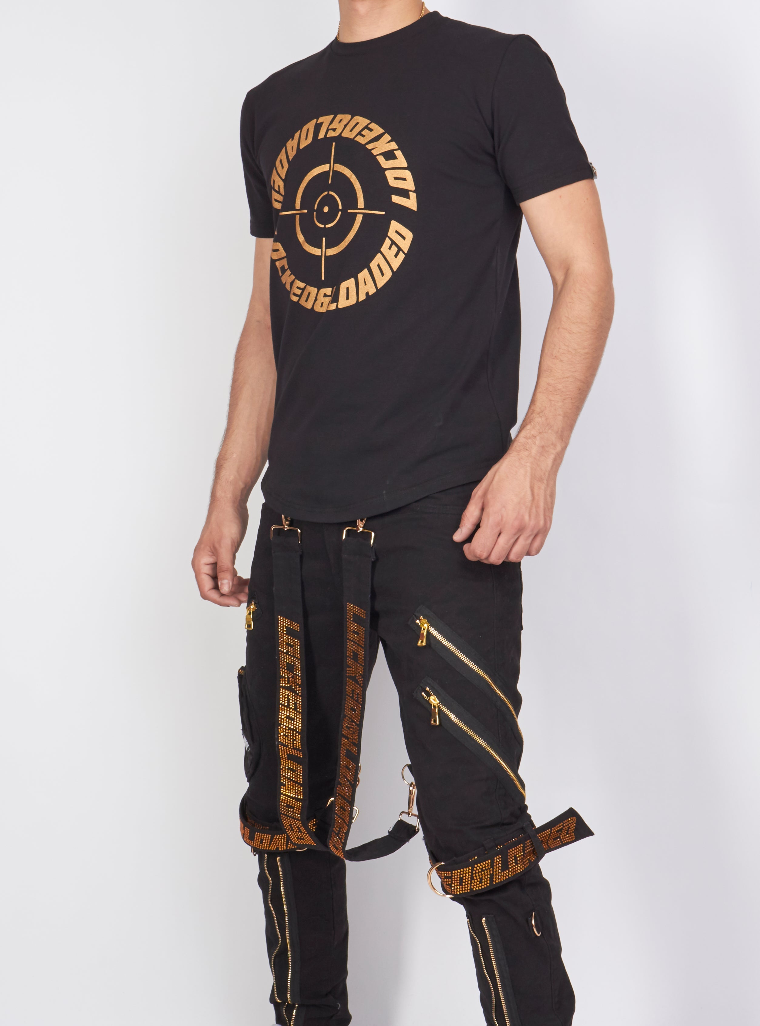 Locked & Loaded T-Shirt - Target - Black And Gold