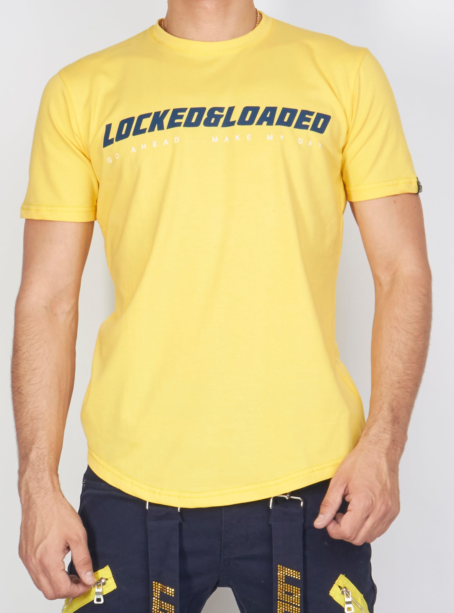 Locked & Loaded T-Shirt - L&L - Yellow And Navy