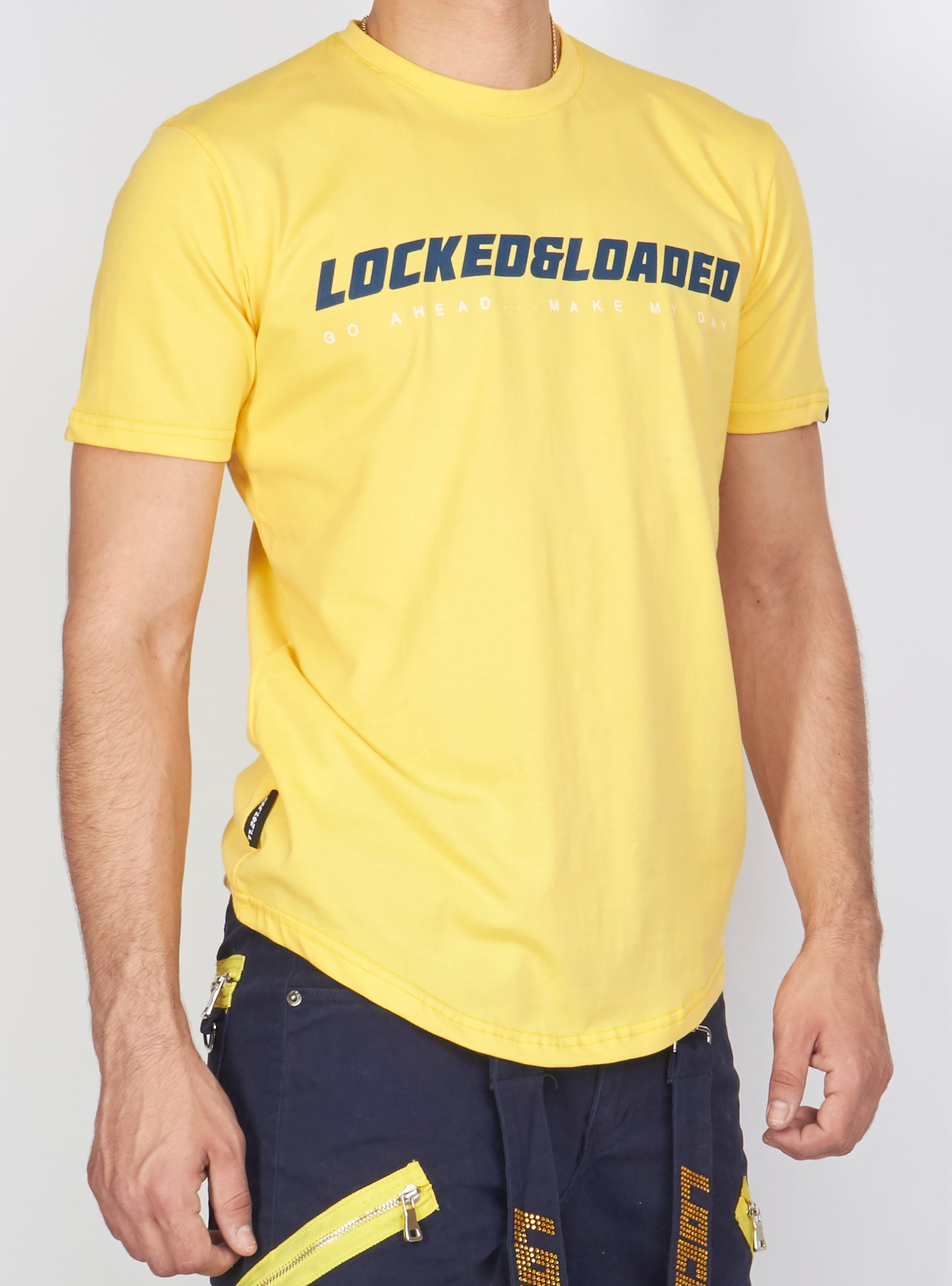 Locked & Loaded T-Shirt - L&L - Yellow And Navy