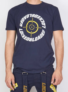 Locked & Loaded T-Shirt - Target - Navy, Yellow And White