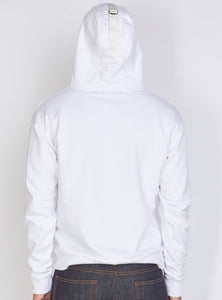 Hoodie - Crest Pullover - White and Navy - LLCH602