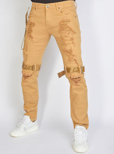 Jeans - Straps - Khaki On Khaki - LLCDP0925564