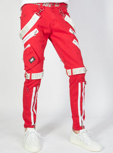 Jeans - Straps and Pocket - Red/Reflective/White - LLTP111