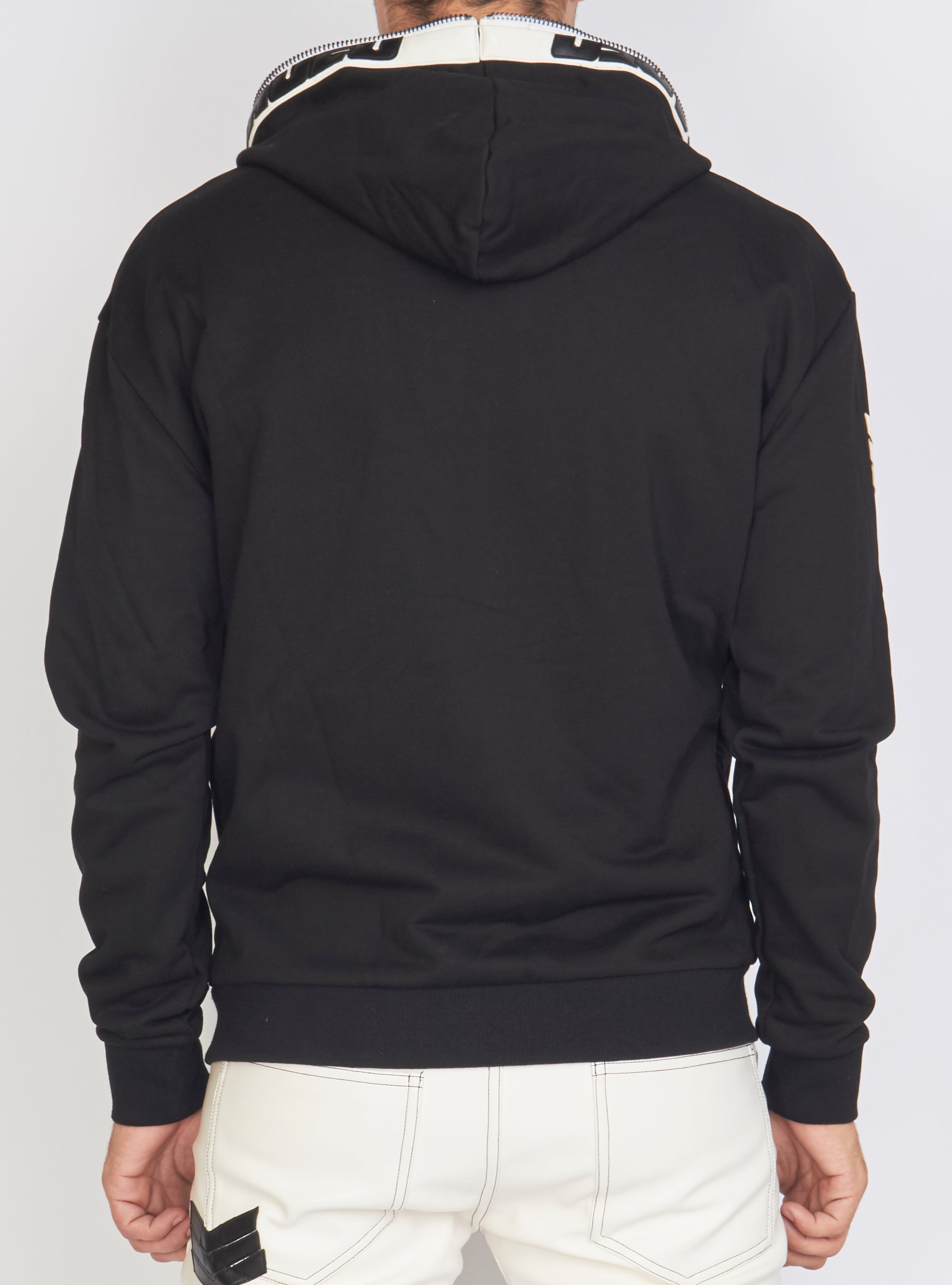 Hoodie - Leather - Black and White - LLFZ1025501