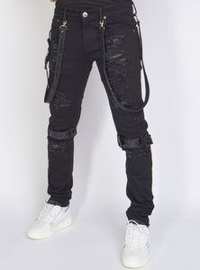 Jeans - Straps - Black On Black - LLCDP0925566