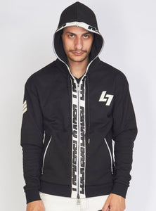 Hoodie - Leather - Black and White - LLFZ1025501