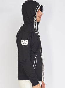 Hoodie - Leather - Black and White - LLFZ1025501