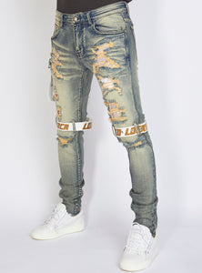 Jeans - Straps - Vintage Wash And Khaki - LLCDP0925563