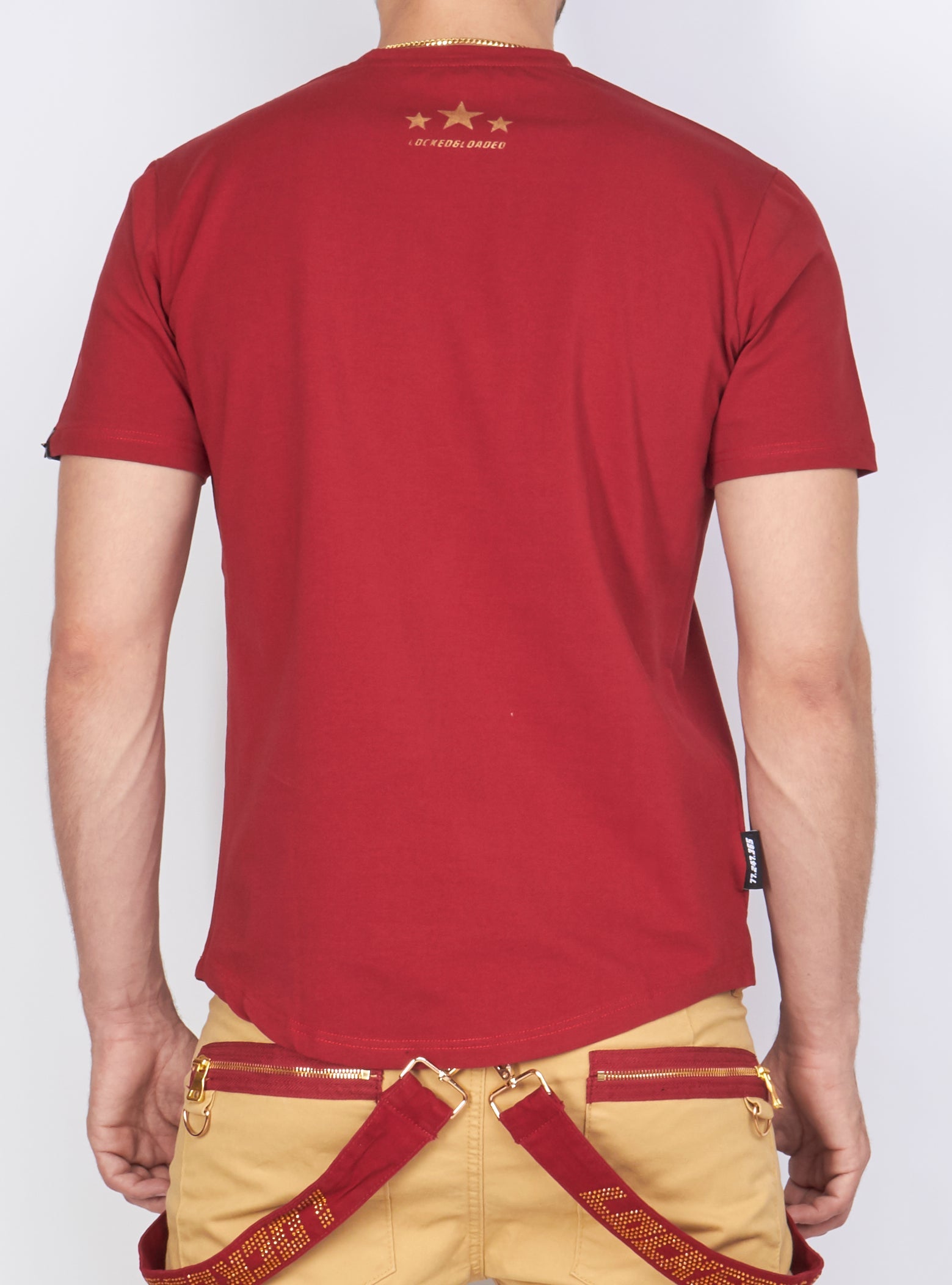 Locked & Loaded T-Shirt - Strapped Up - Red And Gold