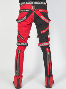 Jeans - Straps & Stones - Red, Black and Reflective - LLTP102