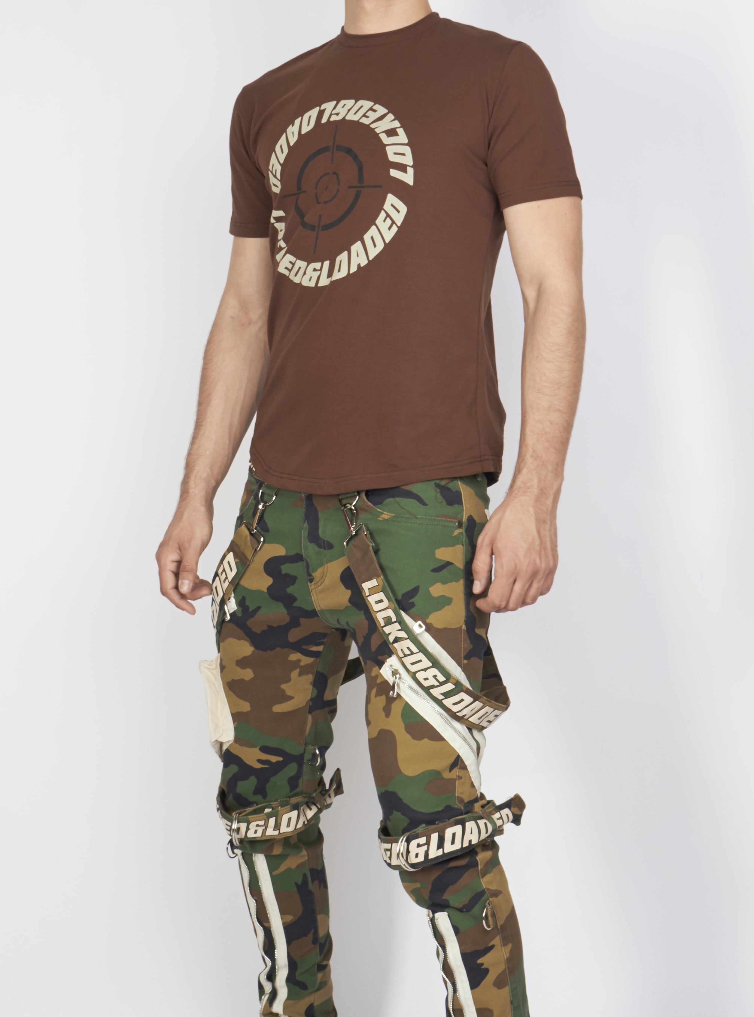 Locked & Loaded T-Shirt - Target - Brown, Tan And Black