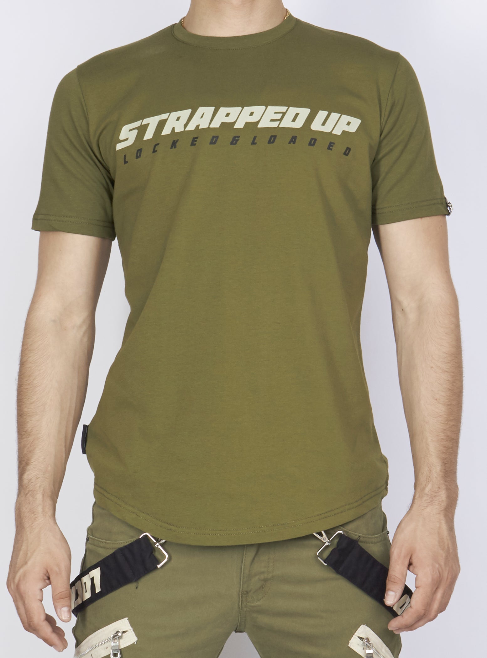 Locked & Loaded T-Shirt - Strapped Up - Olive Green, Black And Tan