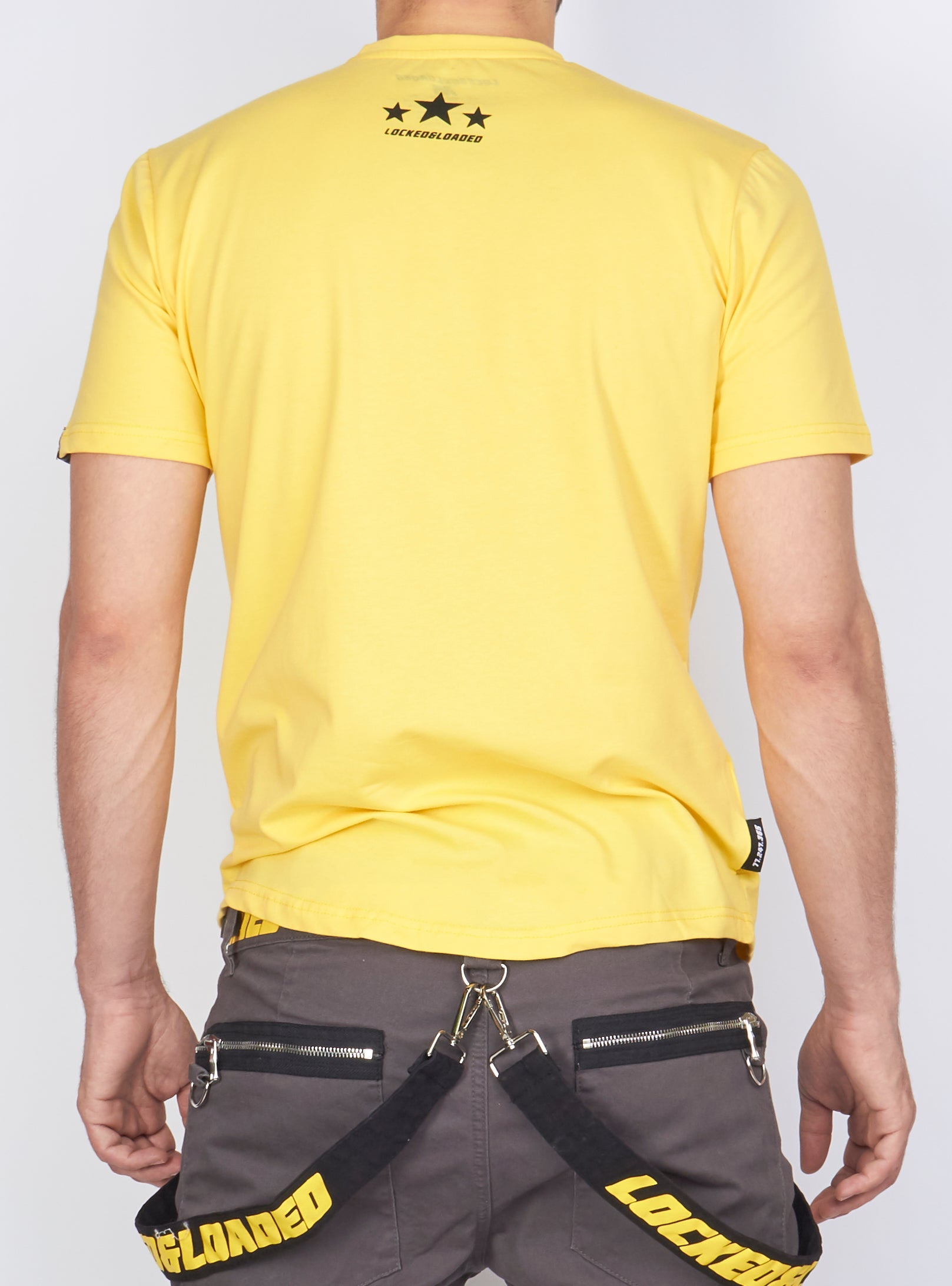 Locked & Loaded T-Shirt - Strapped Up - Yellow With Black