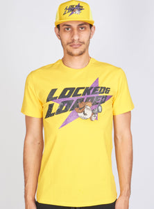 T-Shirt - Heavy Hitta - Black and Purple on Yellow - 102