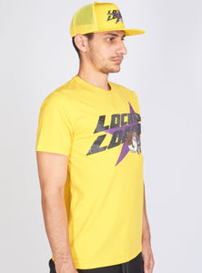 T-Shirt - Heavy Hitta - Black and Purple on Yellow - 102