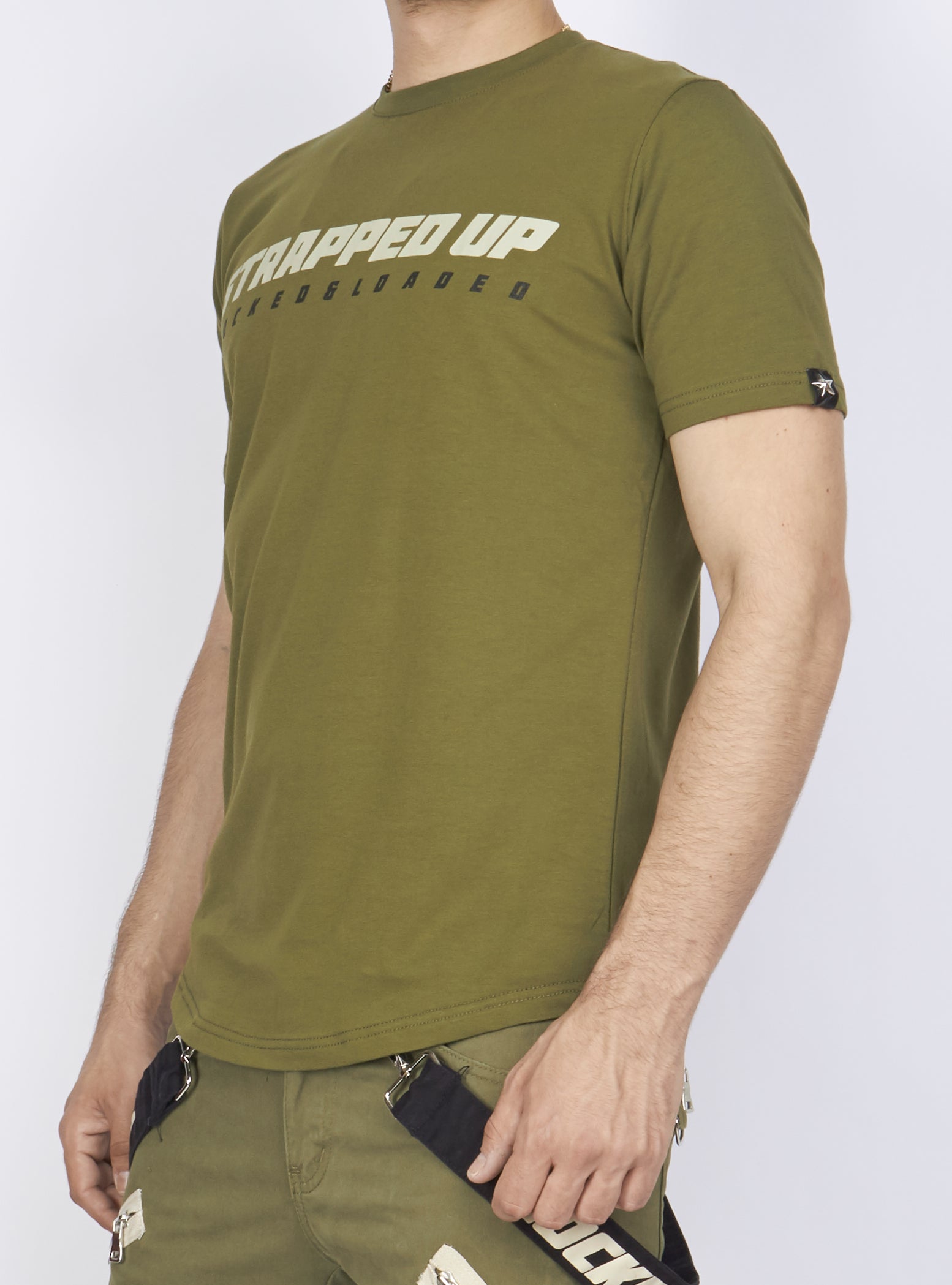 Locked & Loaded T-Shirt - Strapped Up - Olive Green, Black And Tan