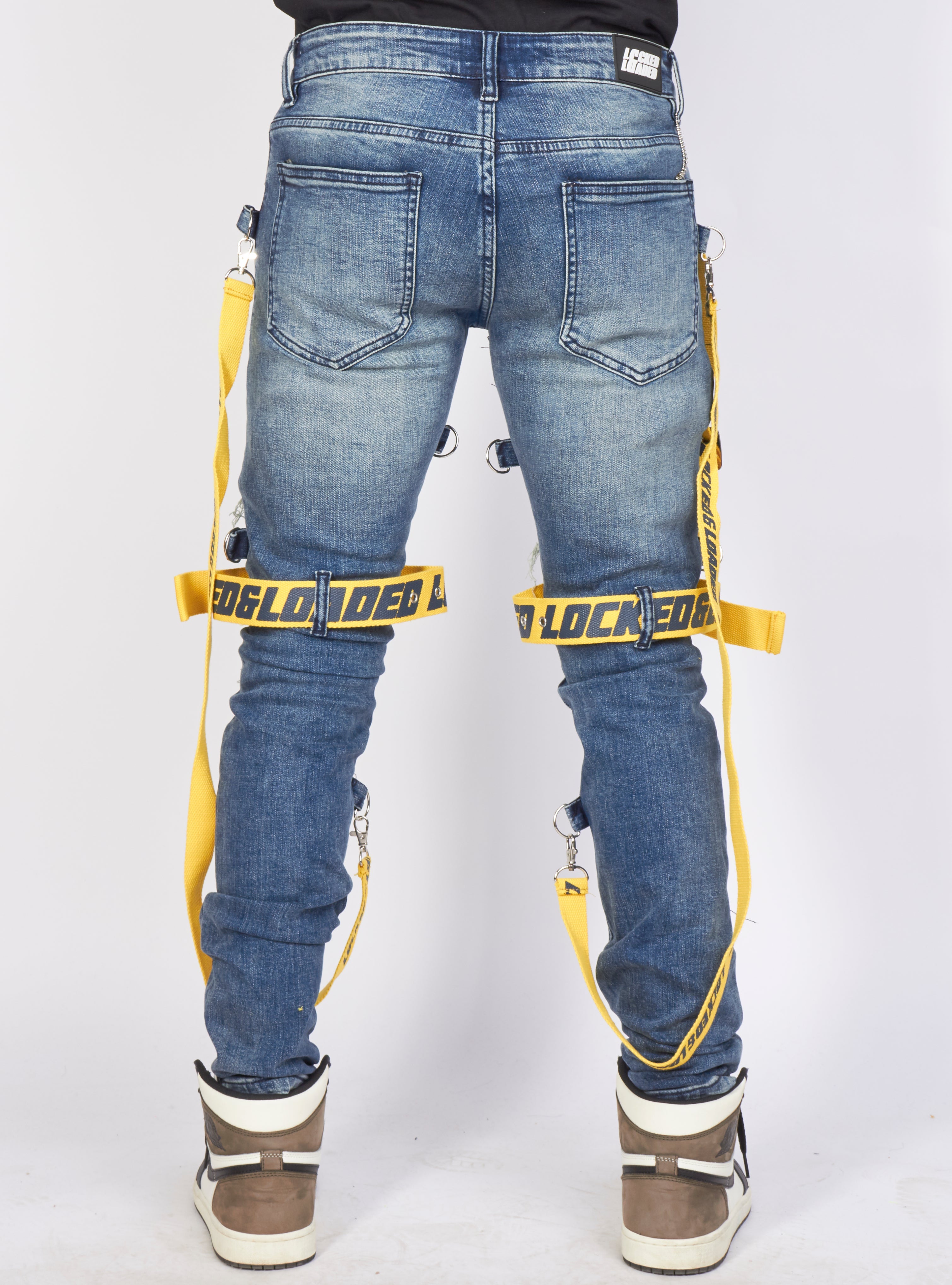 Jeans - Straps & Stones - Blue & Yellow