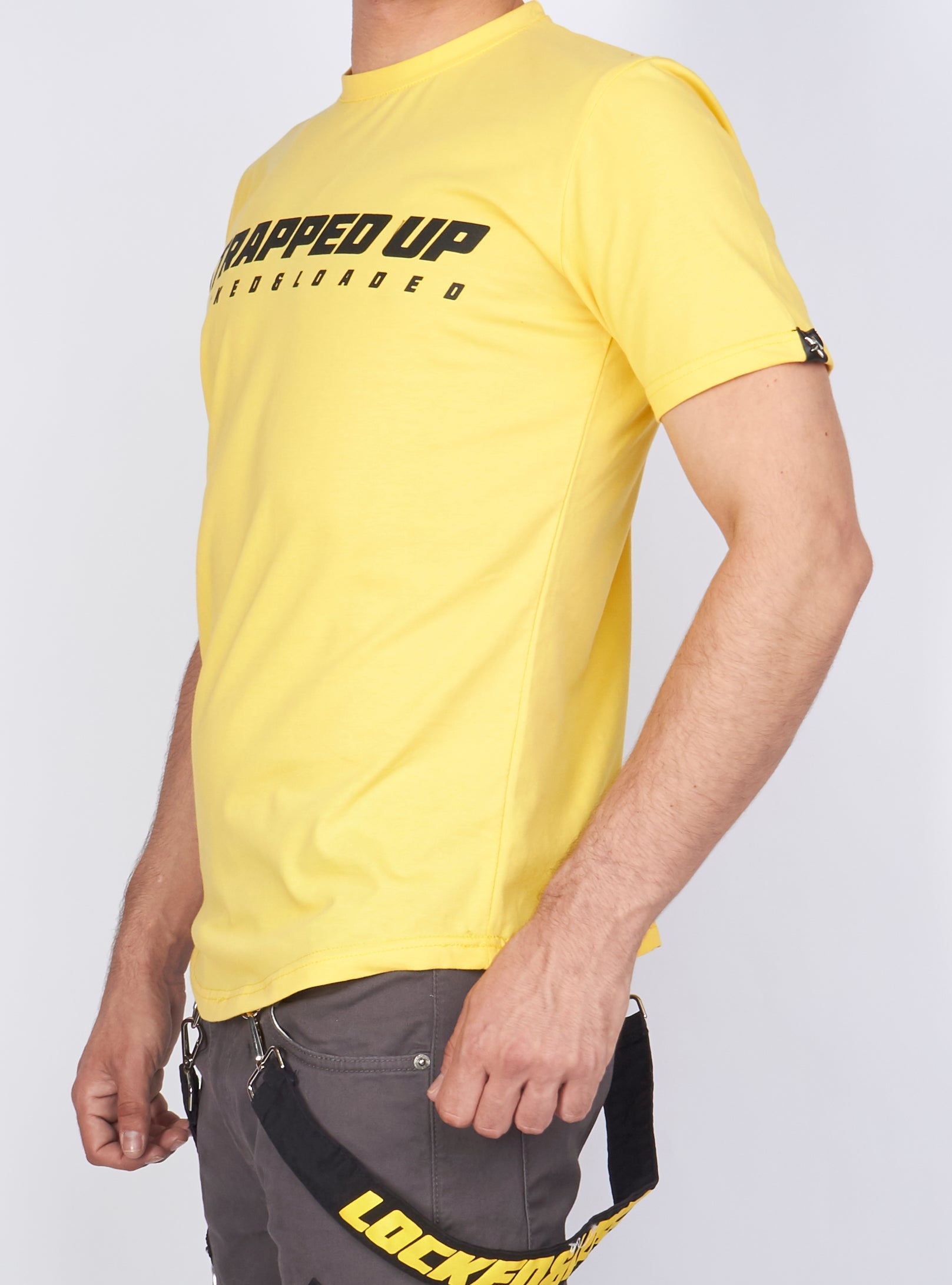 Locked & Loaded T-Shirt - Strapped Up - Yellow With Black