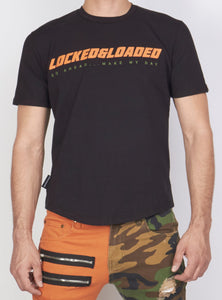 Locked & Loaded T-Shirt - L&L - Black, Orange And Olive Green