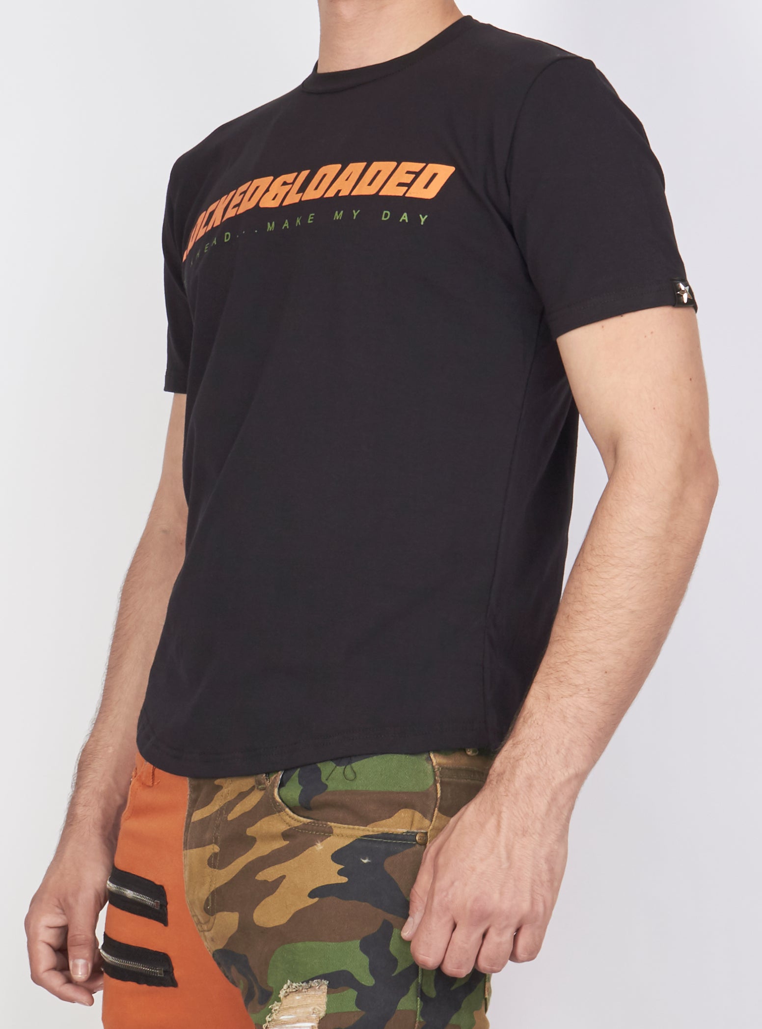 Locked & Loaded T-Shirt - L&L - Black, Orange And Olive Green