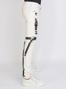 Jeans - Leather - White and Black - LLPU1025102