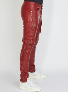 Jeans - Leather - Dark Red - LLPU1025103