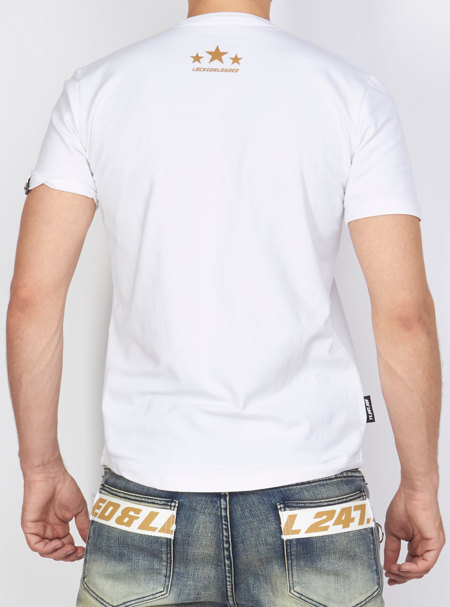 Locked & Loaded T-Shirt - L&L - White And Gold