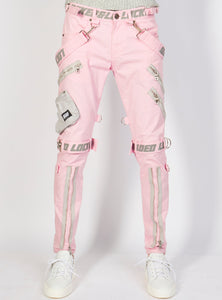 Jeans - Straps & Stones - Light Pink and Reflective - LLTP105